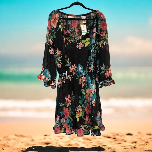 Tommy Bahama Other - Tommy Bahama Fleur De Flora Ruffle Tunic size L